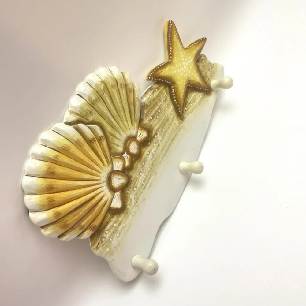Nautical Seashell‎ Starfish Beach Theme Coat Rack Towel Hanger